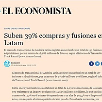 Suben 39% compras y fusiones en Latam